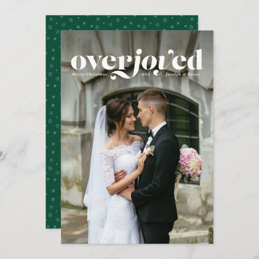 Verticaal overjoed feestdagenkaart (Voorkant / Achterkant)