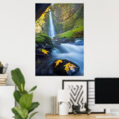 Verticaal panorama-uitzicht van tunnelHerfsten Poster (Thuiskantoor)