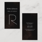 Verticaal patroon donkerbruin monogram Visitekaart Visitekaartje (Voorkant / Achterkant)