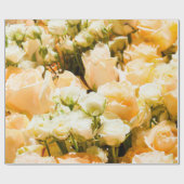 Verticaal patroon van witte rozen. cadeaupapier (Vlak)