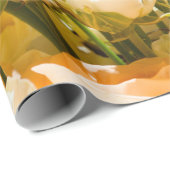Verticaal patroon van witte rozen. cadeaupapier (Rol Hoek)
