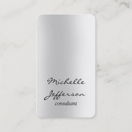 Verticaal Plain Grey Uniek Persoonlijk Visitekaartje (Voorkant)