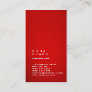 Verticaal platte, indrukwekkende Red White-consult Visitekaartje