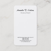 Verticaal platte penseelscript minimalistisch mode visitekaartje (Voorkant)