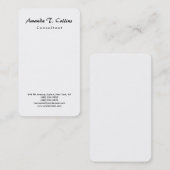 Verticaal platte penseelscript minimalistisch mode visitekaartje (Voorkant / Achterkant)