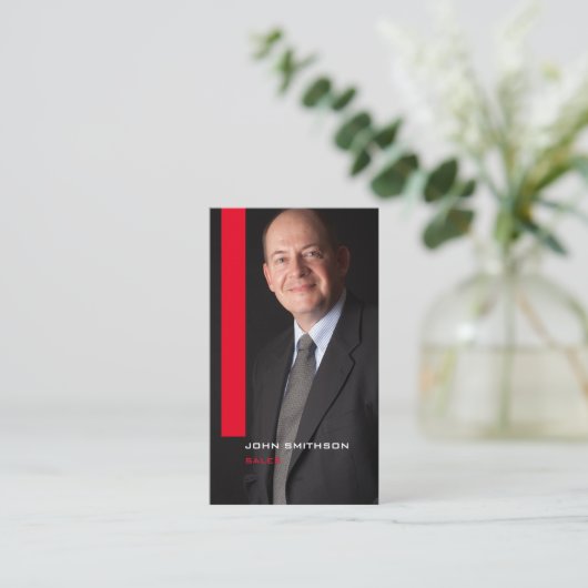 Verticaal portret verkoper visitekaartje (Staand voorkant)