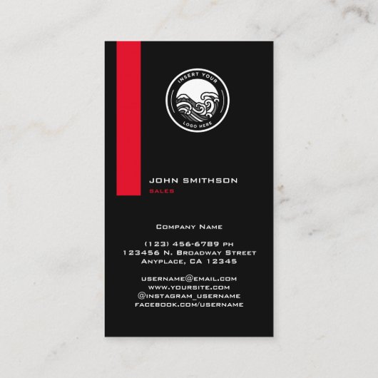 Verticaal portret verkoper visitekaartje (Achterkant)