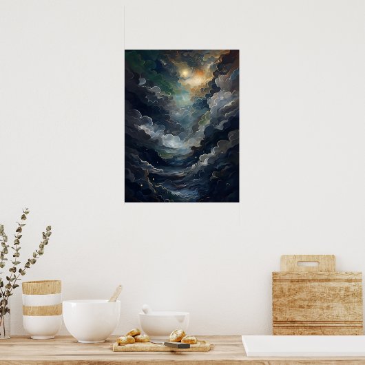 Verticaal Poster van het hemelsurrealisme (Keuken)