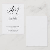 Verticaal professioneel kalligrafiemonogram visitekaartje (Voorkant / Achterkant)