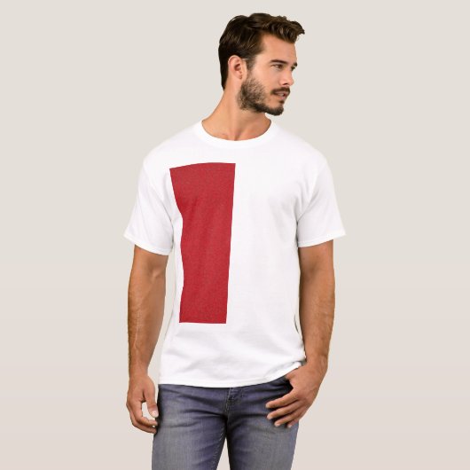 Verticaal Red Noise Accent T-shirt –  (Voorkant volledig)