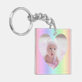 Verticaal regenbooghart, twee foto-Sleutelhanger Sleutelhanger (Voorkant Links)