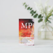 Verticaal rood Abstract monogram Visitekaartje (Staand voorkant)