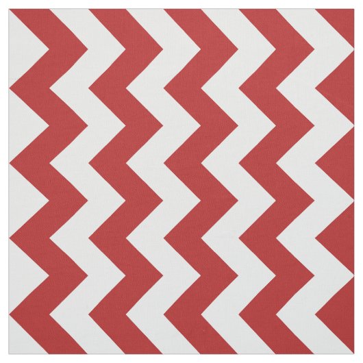 Verticaal rood en wit Zigzag Pattern Fabric Stof (Swatch)
