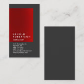 Verticaal Rood Grijs Chic Consultant Visitekaartje (Voorkant / Achterkant)