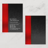 Verticaal rood grijs patroon professioneel uniek visitekaartje (Voorkant / Achterkant)