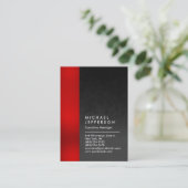 Verticaal rood grijs patroon professioneel uniek visitekaartje (Staand voorkant)