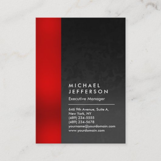 Verticaal rood grijs patroon professioneel uniek visitekaartje (Voorkant)