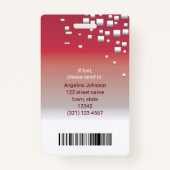 Verticaal rood grijs pers werknemer identificatie badge (Achterkant)
