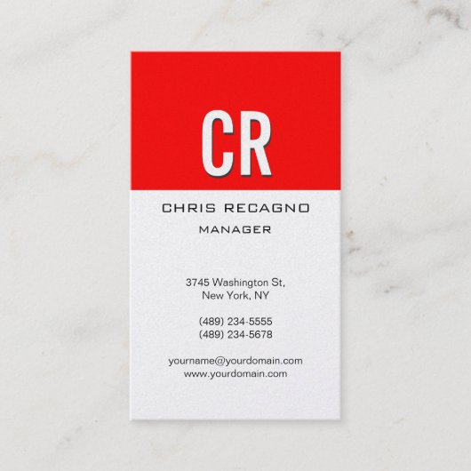 Verticaal rood strepe achtergrondse Visitekaartje (Voorkant)
