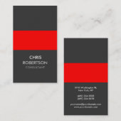 Verticaal rood strepe grijs aantrekkelijk Visiteka Visitekaartje (Voorkant / Achterkant)