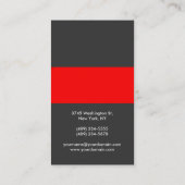 Verticaal rood strepe grijs aantrekkelijk Visiteka Visitekaartje (Achterkant)