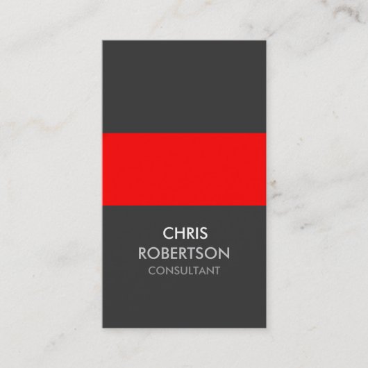 Verticaal rood strepe grijs aantrekkelijk Visiteka Visitekaartje (Voorkant)