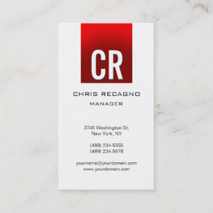 Verticaal rood strepe witte achtergrond Visitekaar Visitekaartje