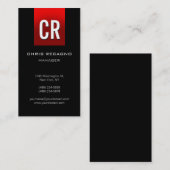 Verticaal rood strepe zwart Visitekaartje (Voorkant / Achterkant)