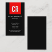 Verticaal rood strepe zwart Visitekaartje (Voorkant / Achterkant)