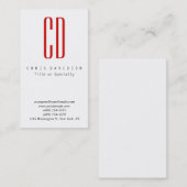 Verticaal rood wit kleurenmonogram Visitekaartje (Voorkant / Achterkant)