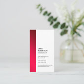 Verticaal rood wit minimalistisch modern visitekaartje (Staand voorkant)