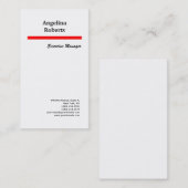 Verticaal rood wit professioneel vlak minimalistis visitekaartje (Voorkant / Achterkant)