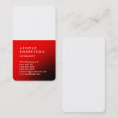 Verticaal Rood Wit Trendy Consultant Visitekaartje (Voorkant / Achterkant)