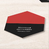 Verticaal rood zwart Abstract Modern Stijlvol Tren Kartonnen Onderzetters (Schuin)