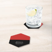 Verticaal rood zwart Abstract Modern Stijlvol Tren Kartonnen Onderzetters (Insitu)