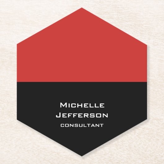 Verticaal rood zwart Abstract Modern Stijlvol Tren Kartonnen Onderzetters (Voorkant)