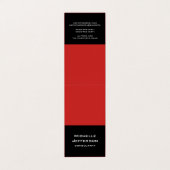 Verticaal rood zwart Abstract Modern Stijlvol Tren Visitekaartje (Buitenkant ongevouwen)