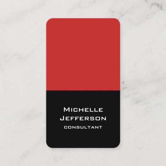Verticaal rood zwart Abstract Modern Stijlvol Tren Visitekaartje (Voorkant)