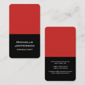Verticaal rood zwart Abstract Modern Stijlvol Tren Visitekaartje (Voorkant / Achterkant)