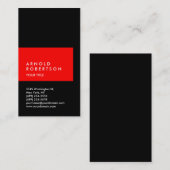 Verticaal Rood Zwart Professioneel Visitekaartje (Voorkant / Achterkant)