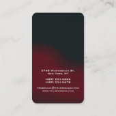 Verticaal, roodzwart, uniek ontwerp visitekaartje (Achterkant)