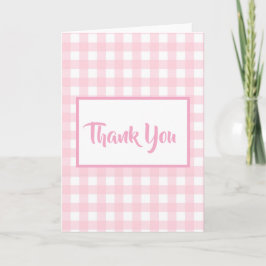 Verticaal roze gingham - Hartelijk dank Kaart