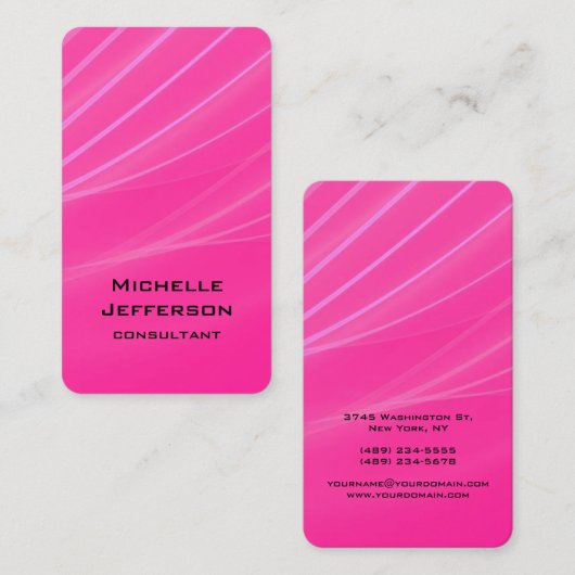 Verticaal roze Paarse Abstracte, moderne stijlpagi Visitekaartje (Voorkant / Achterkant)
