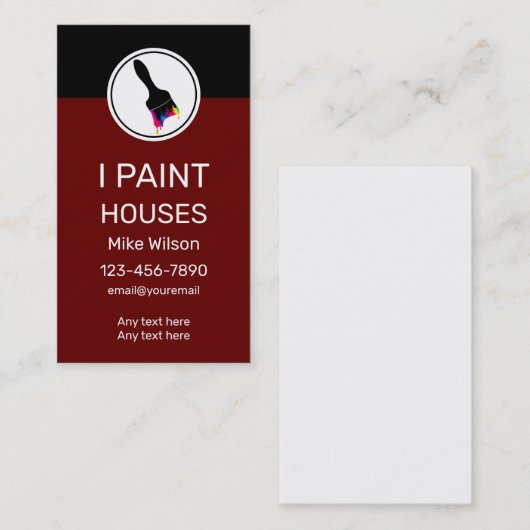 Verticaal schilder voor professioneel gebruik  visitekaartje (Voorkant / Achterkant)