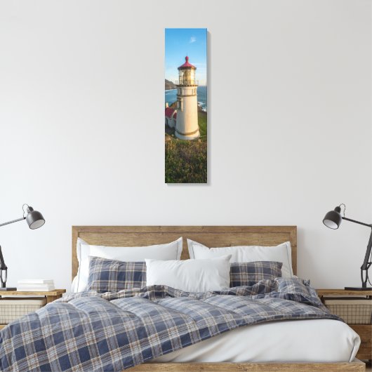 Verticaal schilderwerk van vuurtoren van toppen canvas afdruk (Insitu (Slaapkamer))