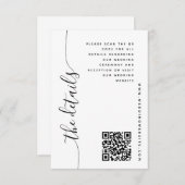 Verticaal Script Bruiloft Details Behuizing Kaart (Voorkant / Achterkant)