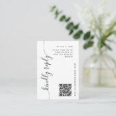 Verticaal Script Bruiloft RSVP Informatiekaartje (Staand voorkant)