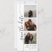 Verticaal Script Fotostrip Bruiloft Save The Date (Voorkant)