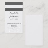 Verticaal Script grijs wit Patroonpatroon Visiteka Visitekaartje (Voorkant / Achterkant)