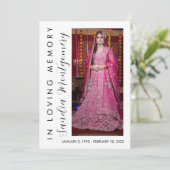 Verticaal script in Loving Memory begrafenis progr Kaart (Staand voorkant)